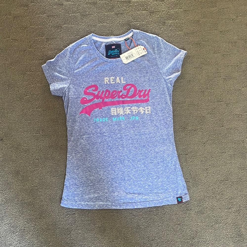 real superdry vintage logo tri foil entry tee